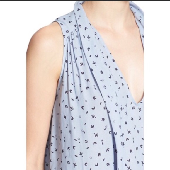 NWT Free People Blue Print Tie Hi Lo Top Sz XS - Picture 3 of 6